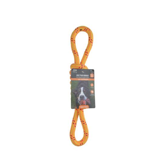 Love Story - Jouet pour Chien "Corde Nœud 2 Poignées" 36cm Orange - Image 2