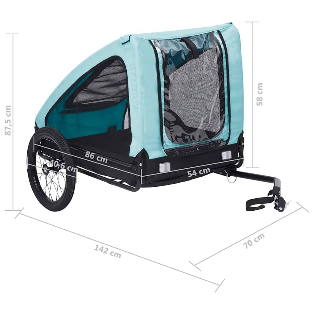 Vidaxl - Remorque de vélo pour animaux de compagnie bleu et noir vidaXL 92595 - Imagen 3