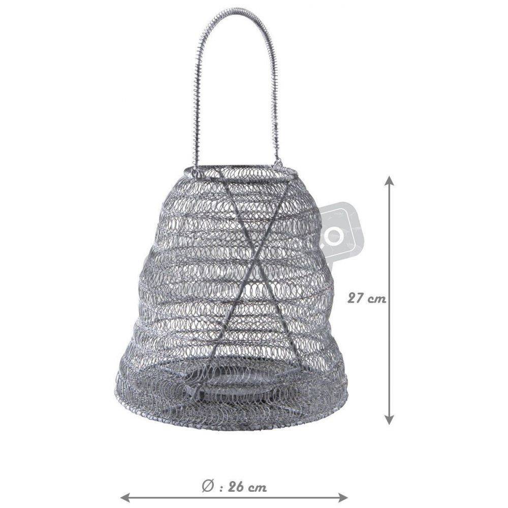 Aubry Gaspard - Photophore métal grillage gris blanchi Diamètre 26cm - Imagen 2