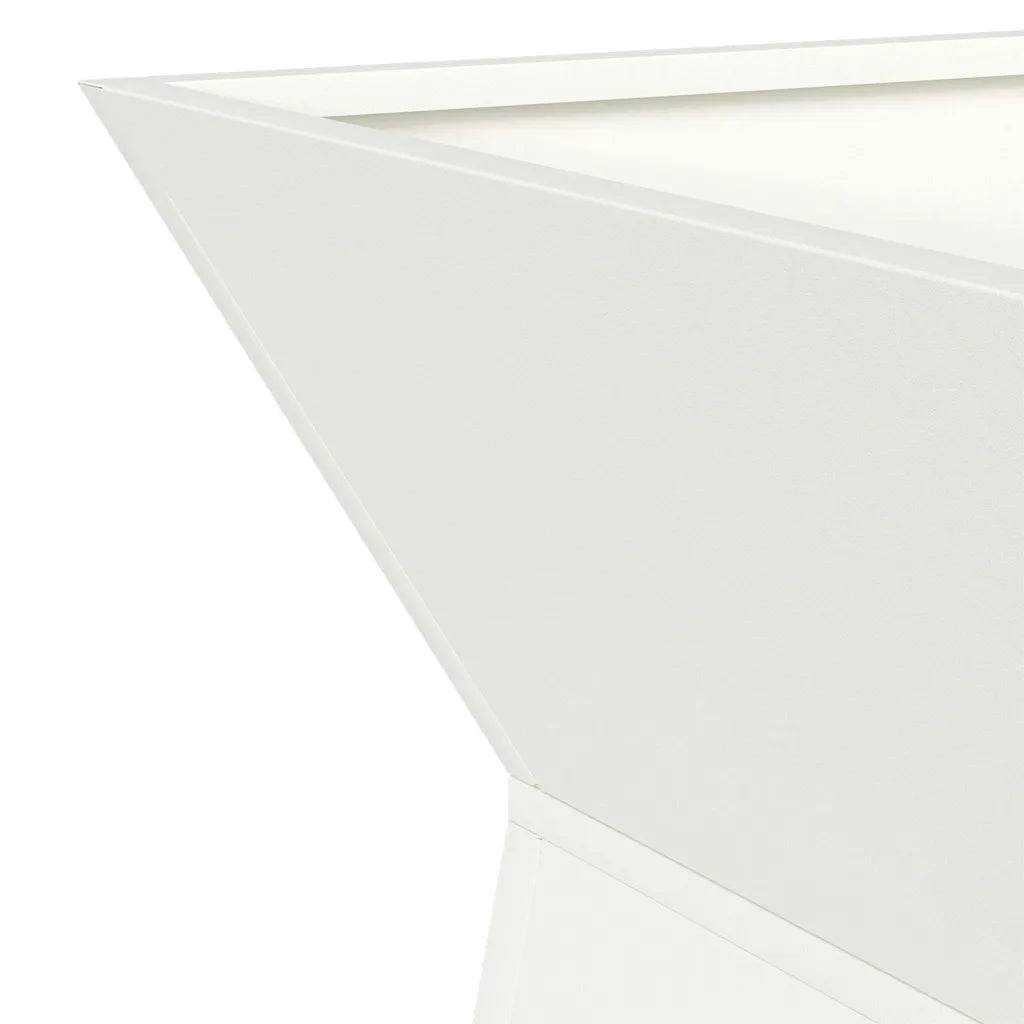 Helloshop26 - Jardinière à pilier design moderne extérieur 35 x 35 x 73 cm durable ambiance contemporaine en matériaux blanc - Image 4