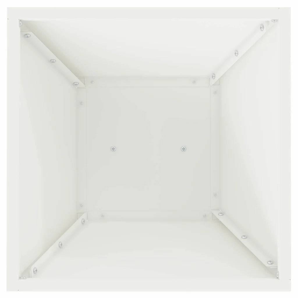 Helloshop26 - Jardinière à pilier design moderne extérieur 35 x 35 x 73 cm durable ambiance contemporaine en matériaux blanc - Image 3