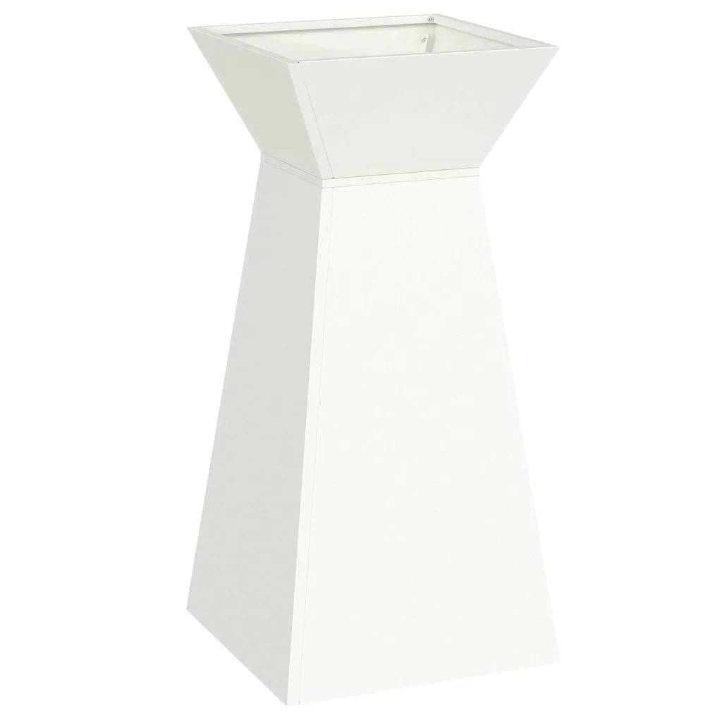 Helloshop26 - Jardinière à pilier design moderne extérieur 35 x 35 x 73 cm durable ambiance contemporaine en matériaux blanc