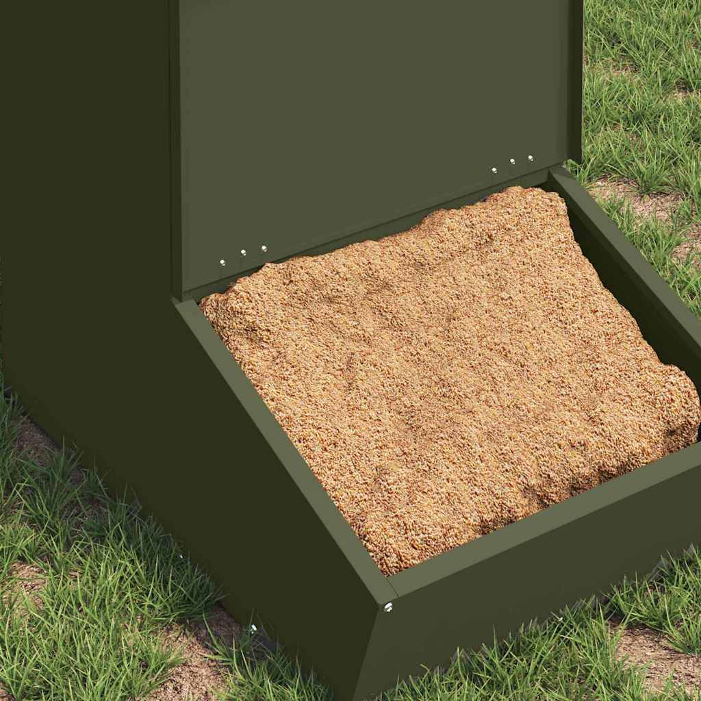 Distributeur Porcs Métal 20kg Automatique Robuste Vert Olive - ComfortXL Outdoor Living - Image 3