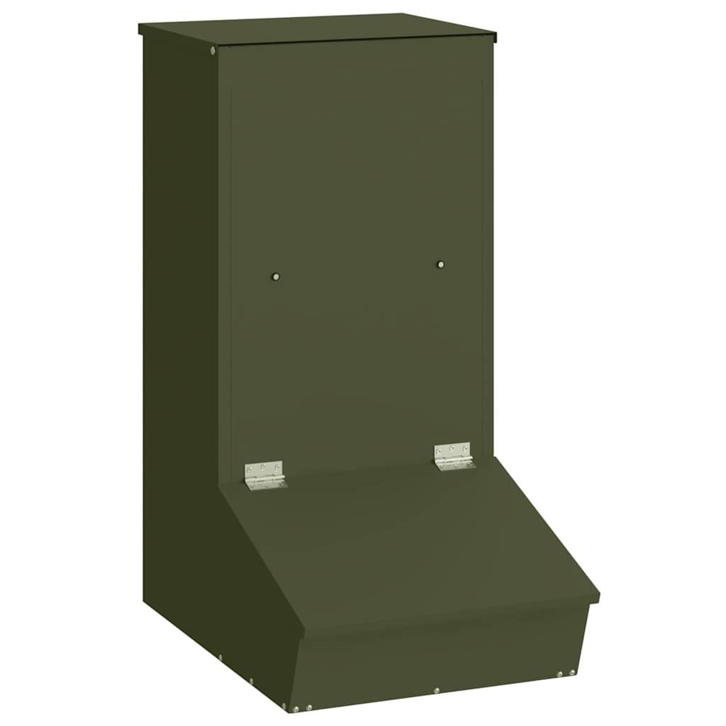 Distributeur Porcs Métal 20kg Automatique Robuste Vert Olive - ComfortXL Outdoor Living - Image 2