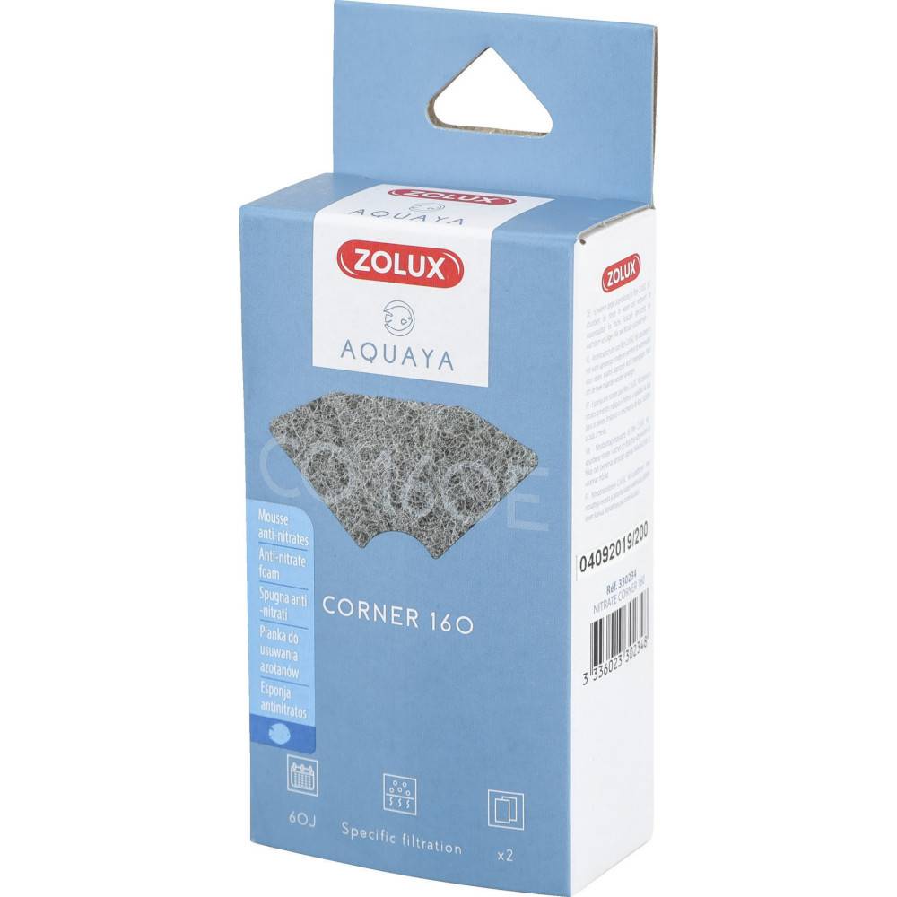 Zolux - Filtre pour pompe corner 160, filtre CO 160 E mousse anti-nitrates x 2 pour aquarium - Image 2
