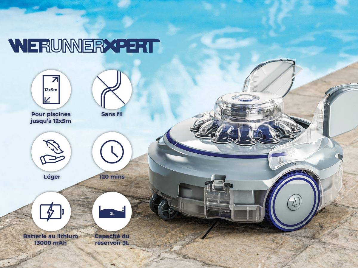 Gre Pools - Robot à batterie rechargeable pour piscines hors-sol et enterrées jusqu'à 12x5m Gre Pools - Image 6