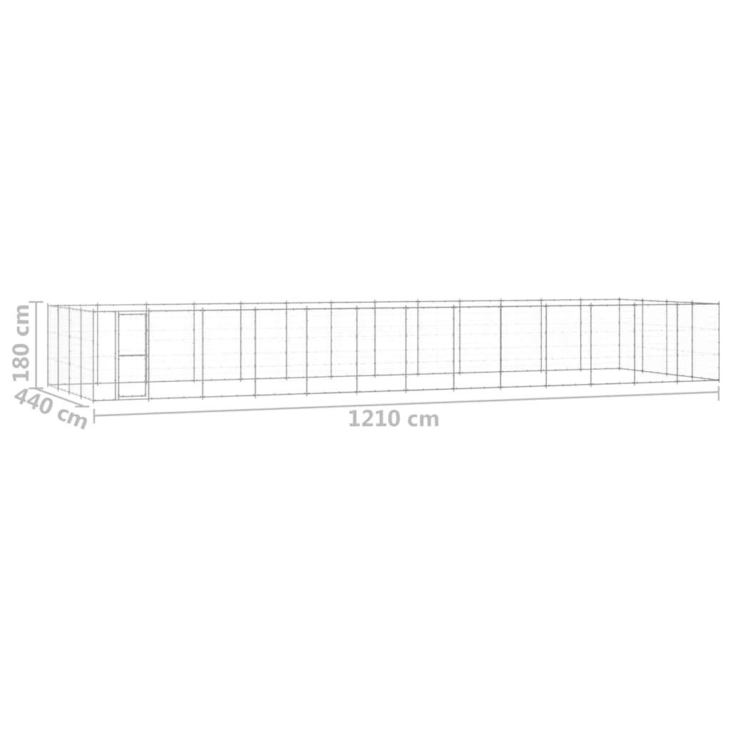 Vidaxl - Chenil extérieur Acier galvanisé 53,24 m² vidaXL 3082322 - Imagen 7