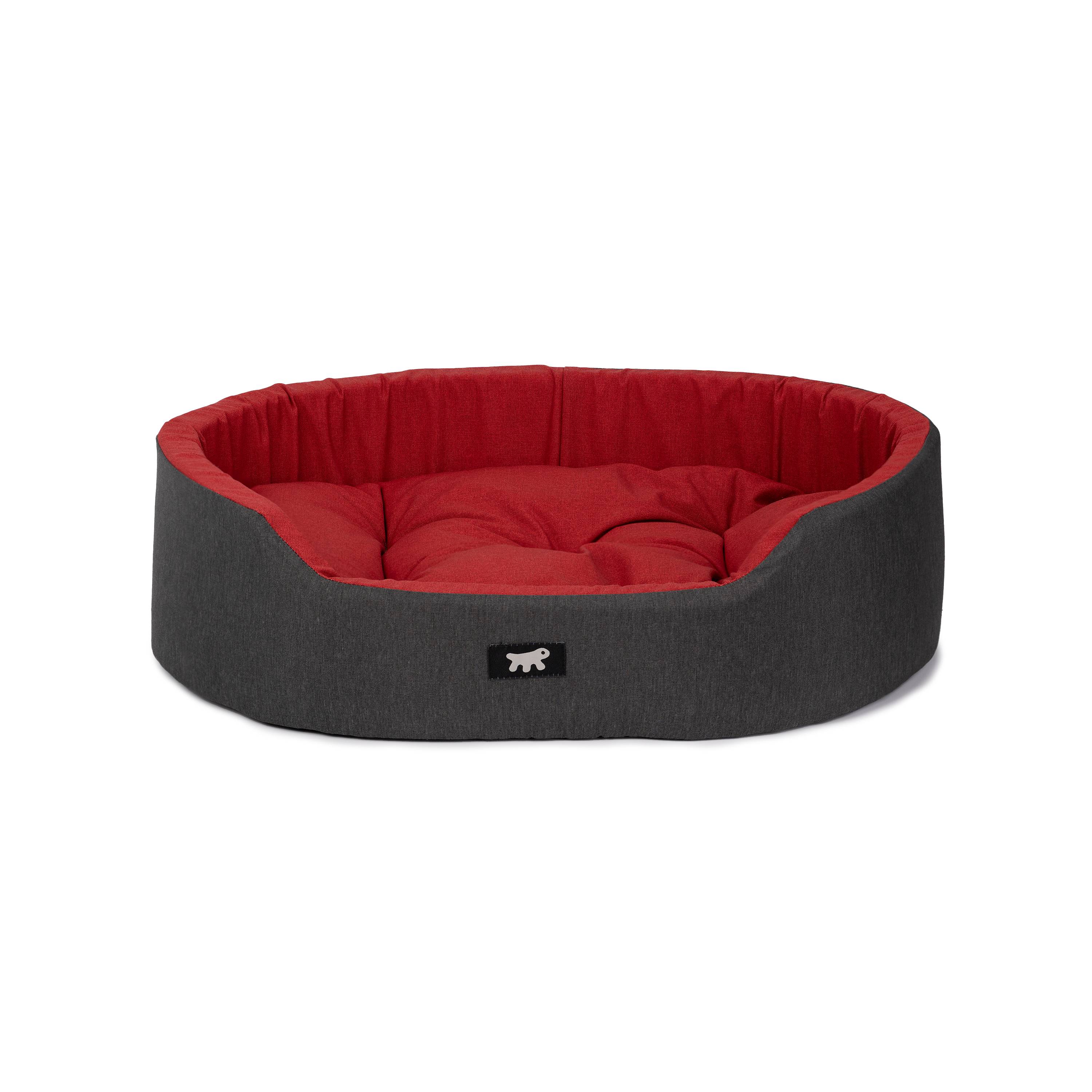 Ferplast - Ferplast Panier Chien Dandy, Coussin Amovible et Lavable, Housse en Coton avec Rembourrage Doux, Lit Chiens Moyen, 80 x 55 x H 18 cm, Rouge - Imagen 1