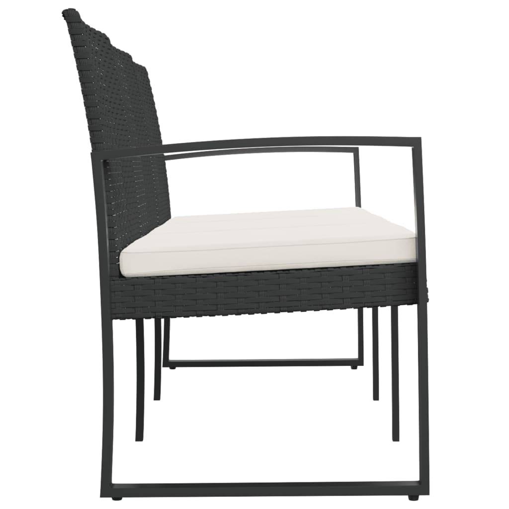 ComfortXL - Banc de Jardin 3 Places Plastique Aspect Rotin Durable avec Coussins Noir 152cm – ComfortXL Outdoor Living - Image 4