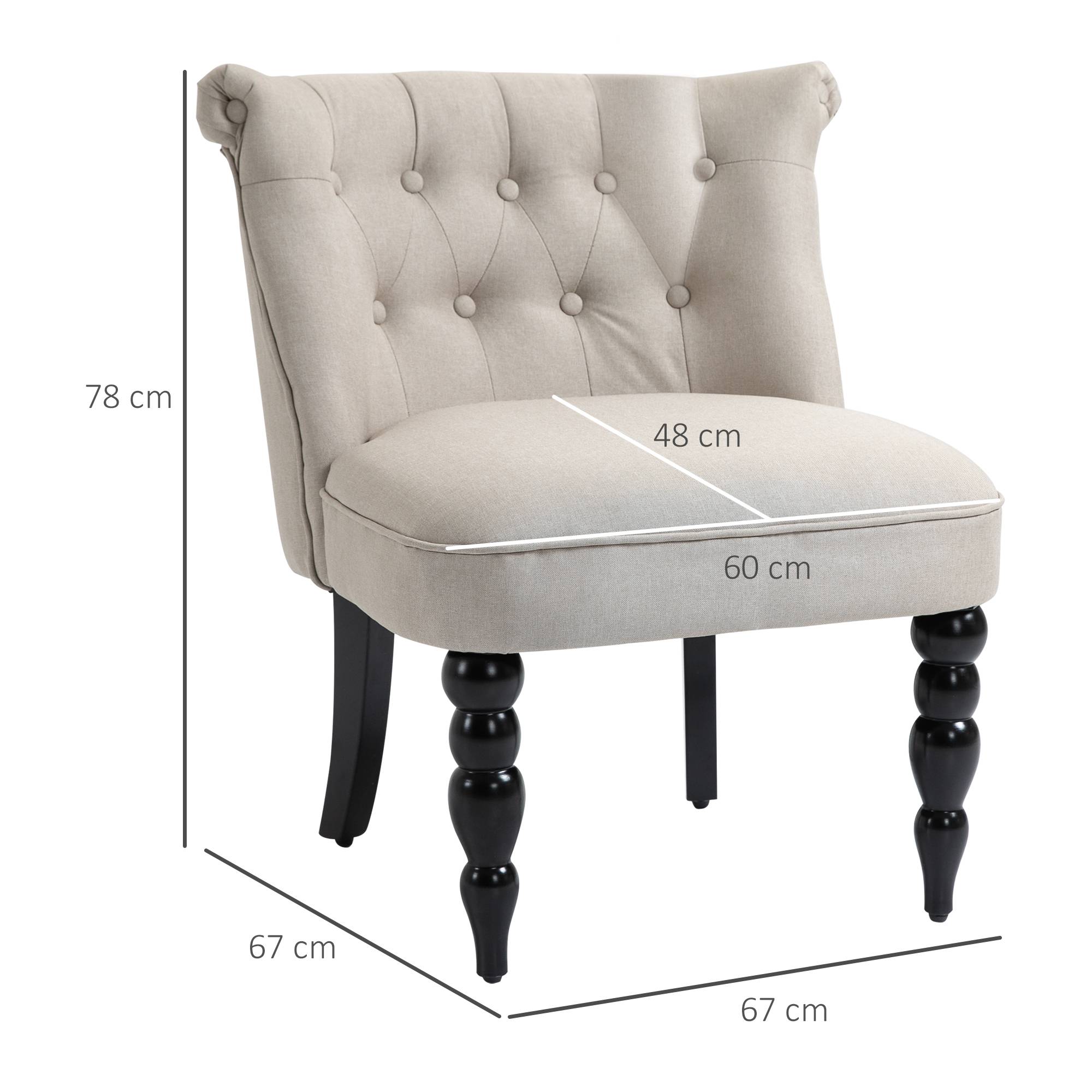 Fauteuil, fauteuil de salon, fauteuil inclinable vintage à pieds en bois, fauteuil de lecture aspect lin, fauteuil rembourré pour chambre, beige - Image 5