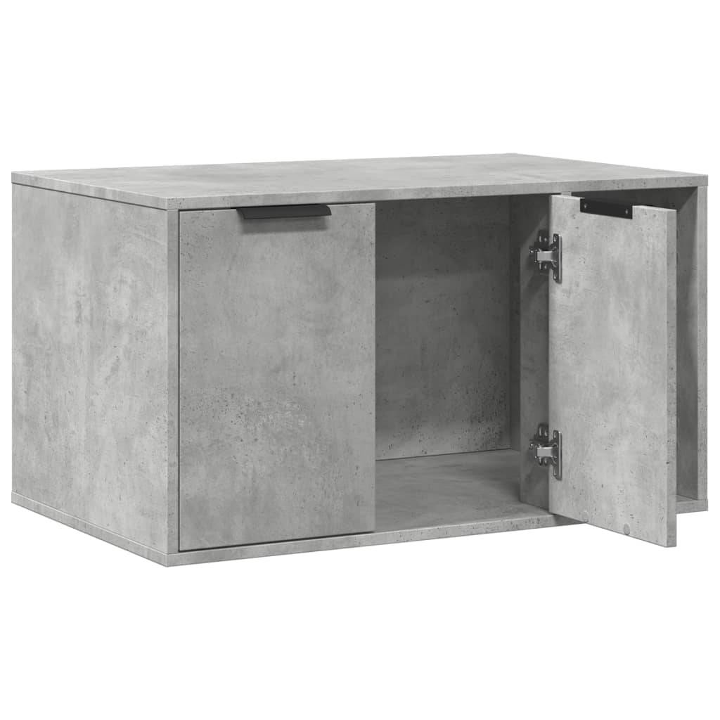 Meuble de bac à litière pour chat bois d'ingénierie gris béton 80 x 50 x 45 cm - PANGIVO - Image 4