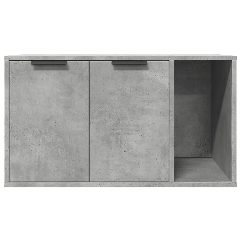 Meuble de bac à litière pour chat bois d'ingénierie gris béton 80 x 50 x 45 cm - PANGIVO - Image 5