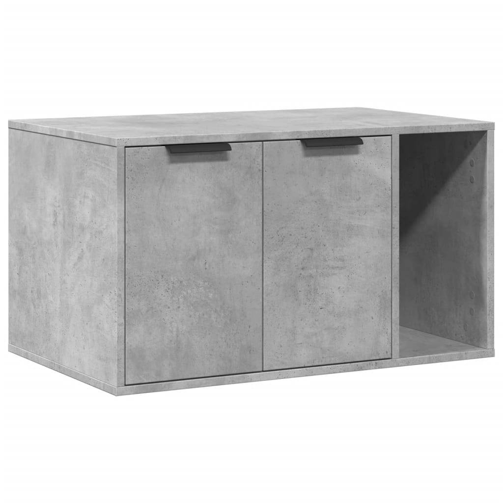 Meuble de bac à litière pour chat bois d'ingénierie gris béton 80 x 50 x 45 cm - PANGIVO - Image 2