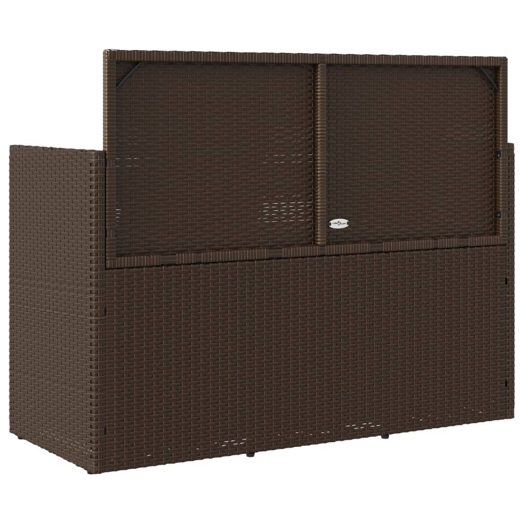 Banc de jardin | Banquette De Jardin | Banc Extérieur avec coussins marron résine tressée Maison Chic - Image 6