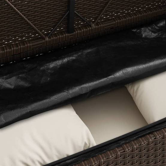 Banc de jardin | Banquette De Jardin | Banc Extérieur avec coussins marron résine tressée Maison Chic - Image 9