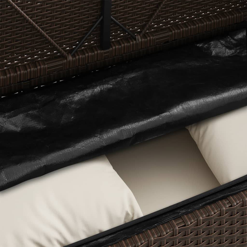 Banc de jardin | Banquette De Jardin | Banc Extérieur avec coussins marron résine tressée Maison Chic - Image 9