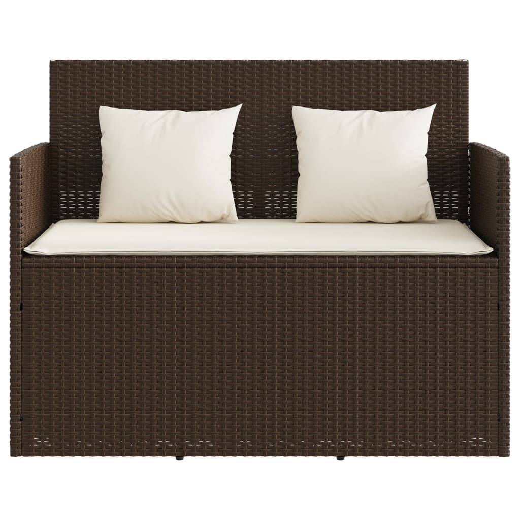 Banc de jardin | Banquette De Jardin | Banc Extérieur avec coussins marron résine tressée Maison Chic - Image 4