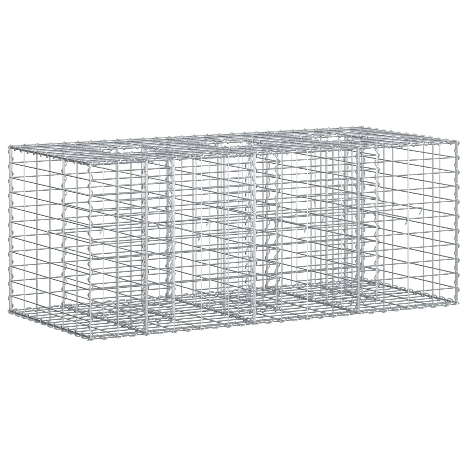 Lit surélevé gabion Acier galvanisé Argenté 140 x 60 x 55 cm - PANGIVO - Image 2