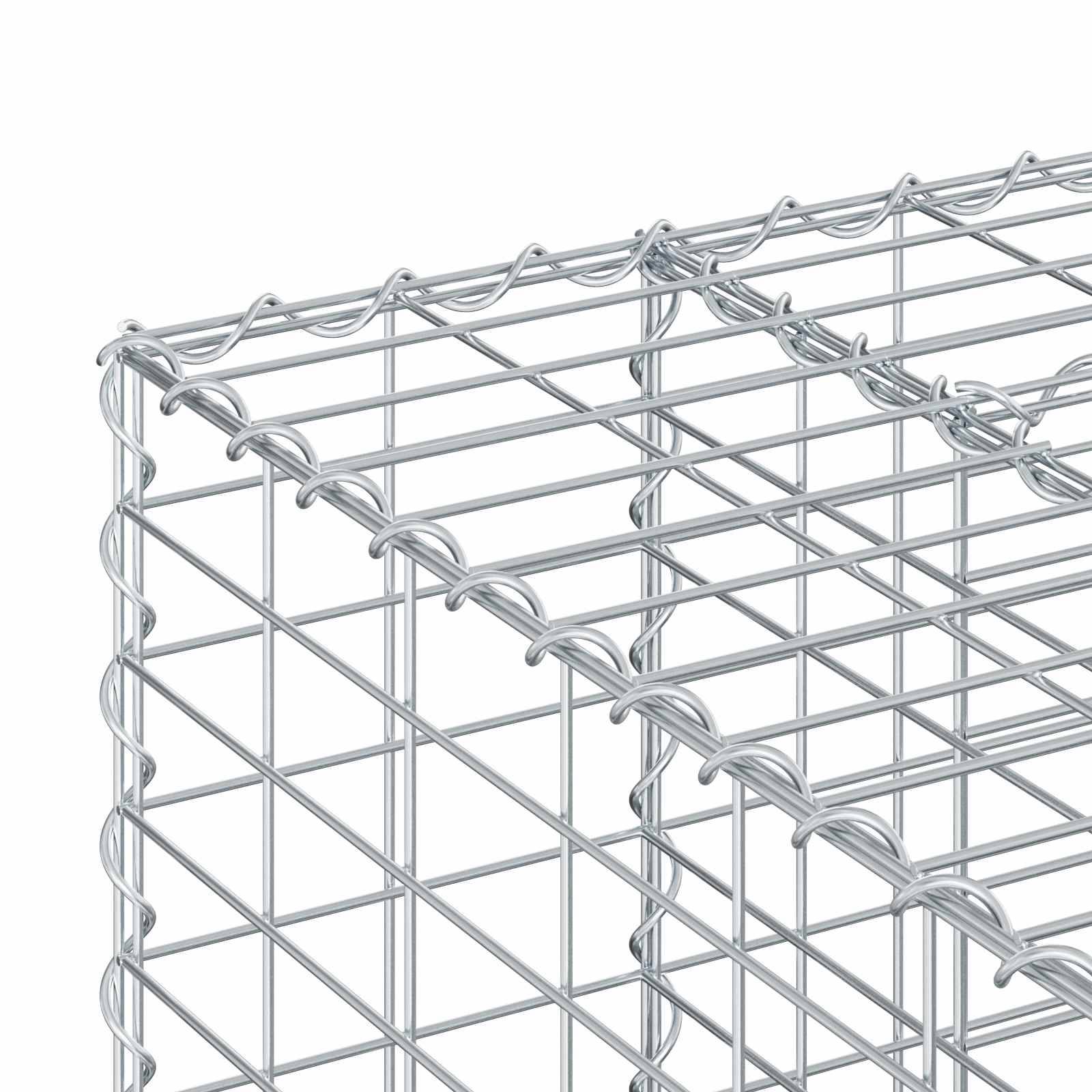 Lit surélevé gabion Acier galvanisé Argenté 140 x 60 x 55 cm - PANGIVO - Image 9