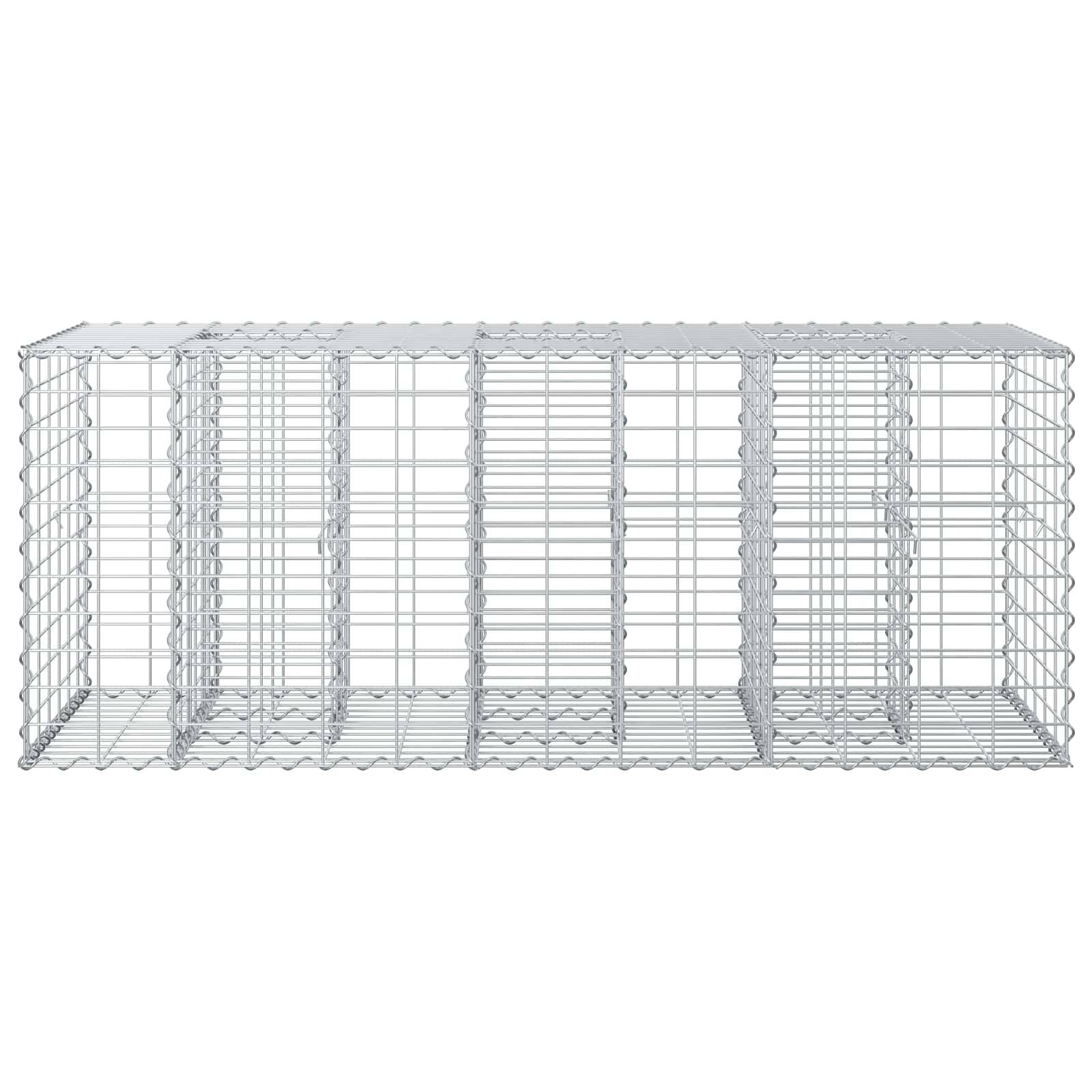 Lit surélevé gabion Acier galvanisé Argenté 140 x 60 x 55 cm - PANGIVO - Image 6