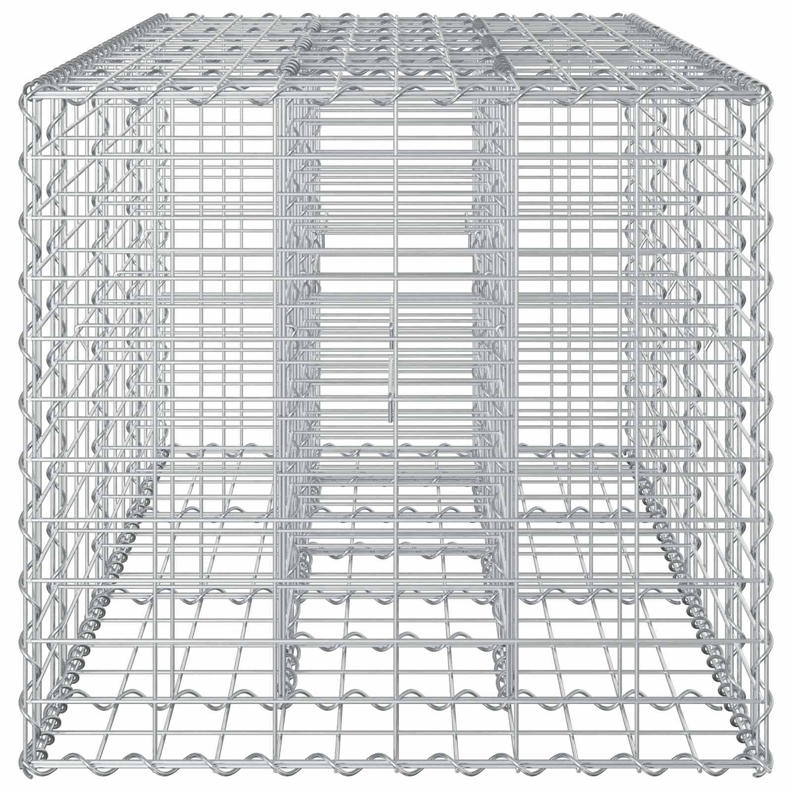 Lit surélevé gabion Acier galvanisé Argenté 140 x 60 x 55 cm - PANGIVO - Image 7