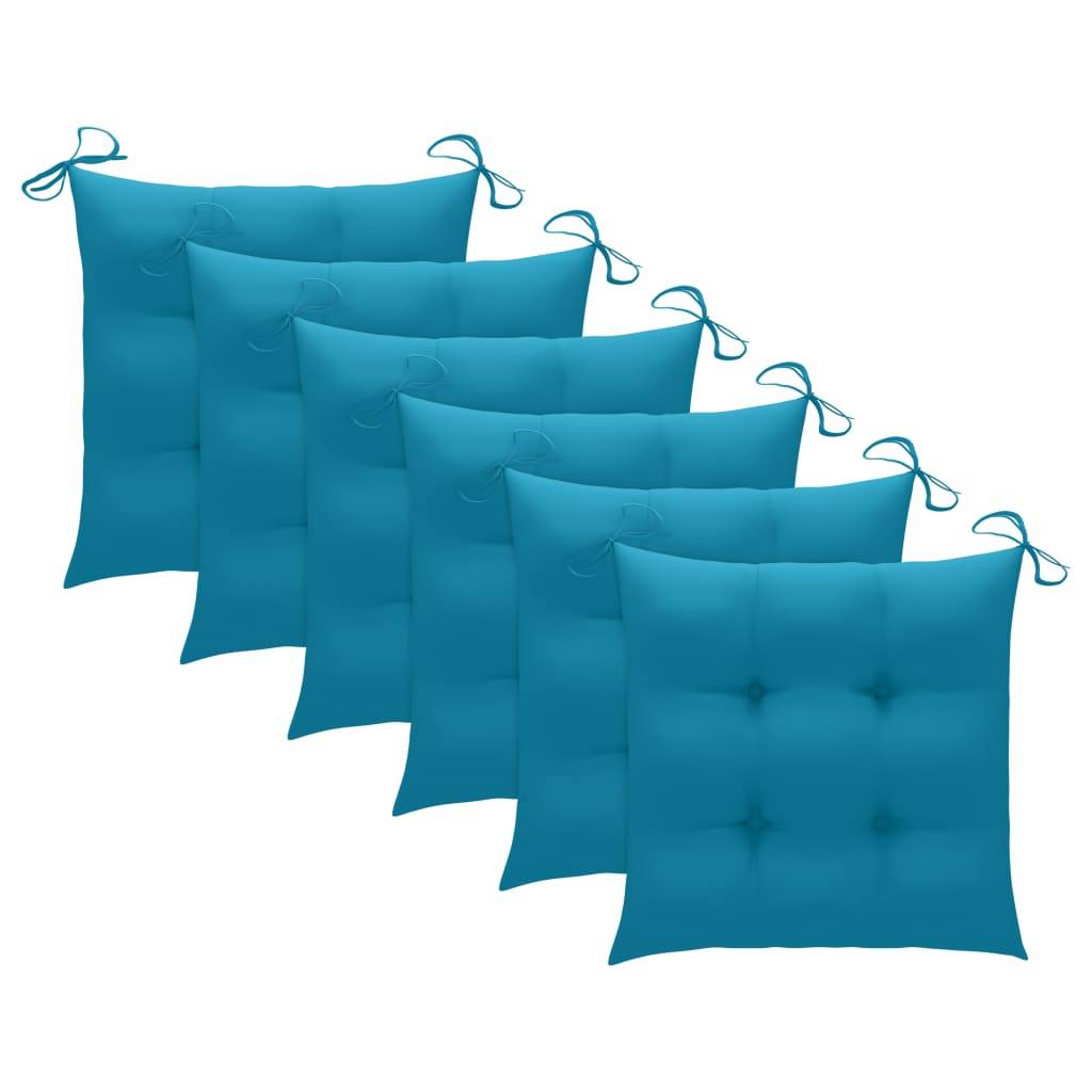 Vidaxl - Chaises pliantes avec coussins bleu clair, 6 pièces, en teck massif vidaXL 3065609 - Imagen 8