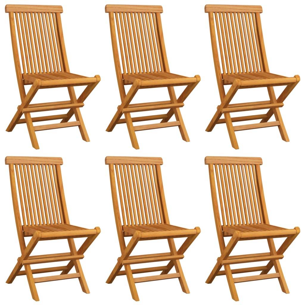 Vidaxl - Chaises pliantes avec coussins bleu clair, 6 pièces, en teck massif vidaXL 3065609 - Imagen 10
