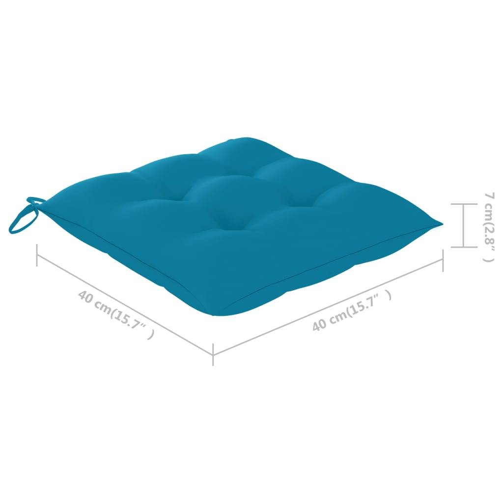 Vidaxl - Chaises pliantes avec coussins bleu clair, 6 pièces, en teck massif vidaXL 3065609 - Imagen 3