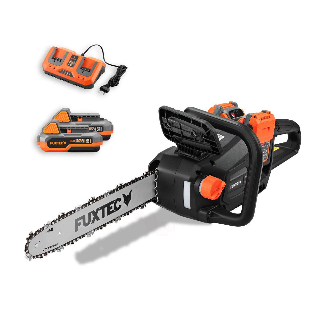 Tronçonneuse batterie sans fil 2x20V - FUXTEC  FX-E2KSSET - longueur de coupe 35cm, batteries & double chargeur - Image 1
