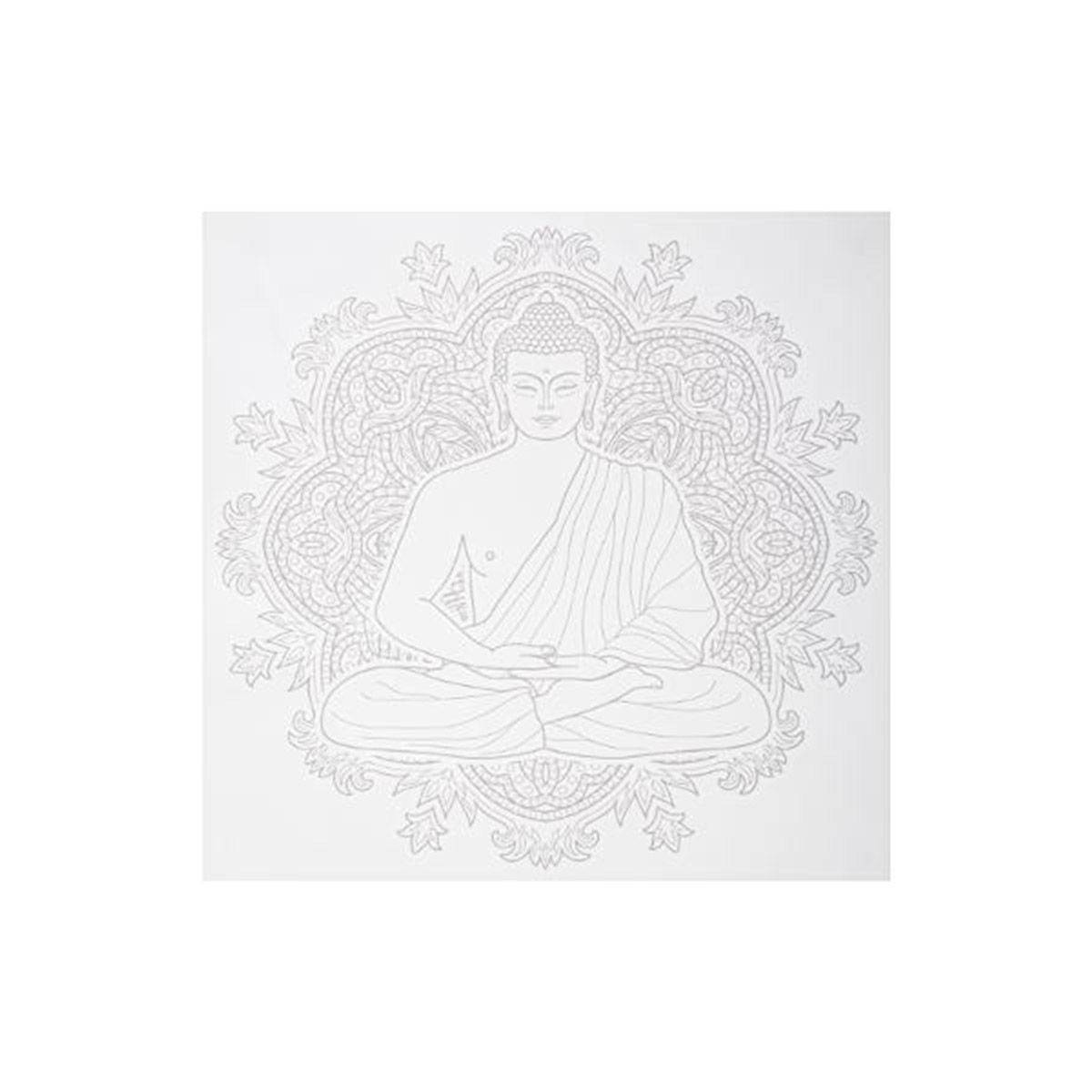 Sticker Déco "Bouddha" 40x40cm Gris
