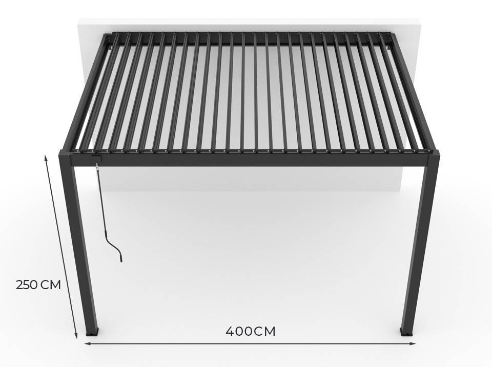 Pergola Bioclimatique Aluminium Adossee 12m² - 3x4m - Store Latéral Inclus - Imagen 6