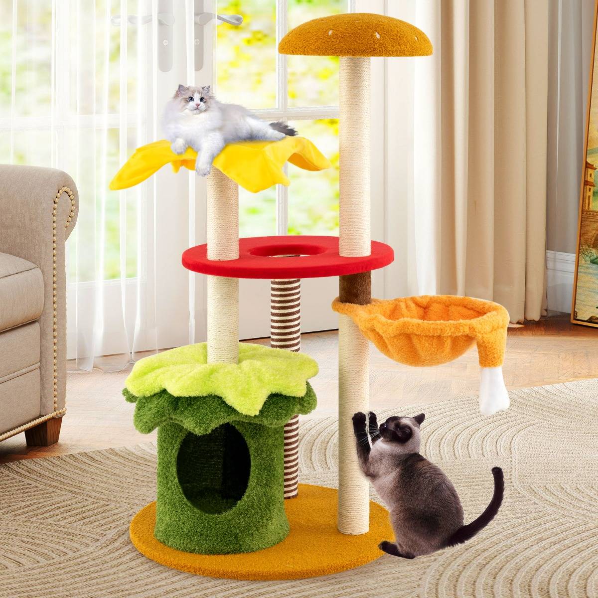 Maison Chic - Arbre à Chat Moderne Tour à Chatons à Plusieurs Niveaux avec Hamac Condo Perchoir Griffoirs - Image 3