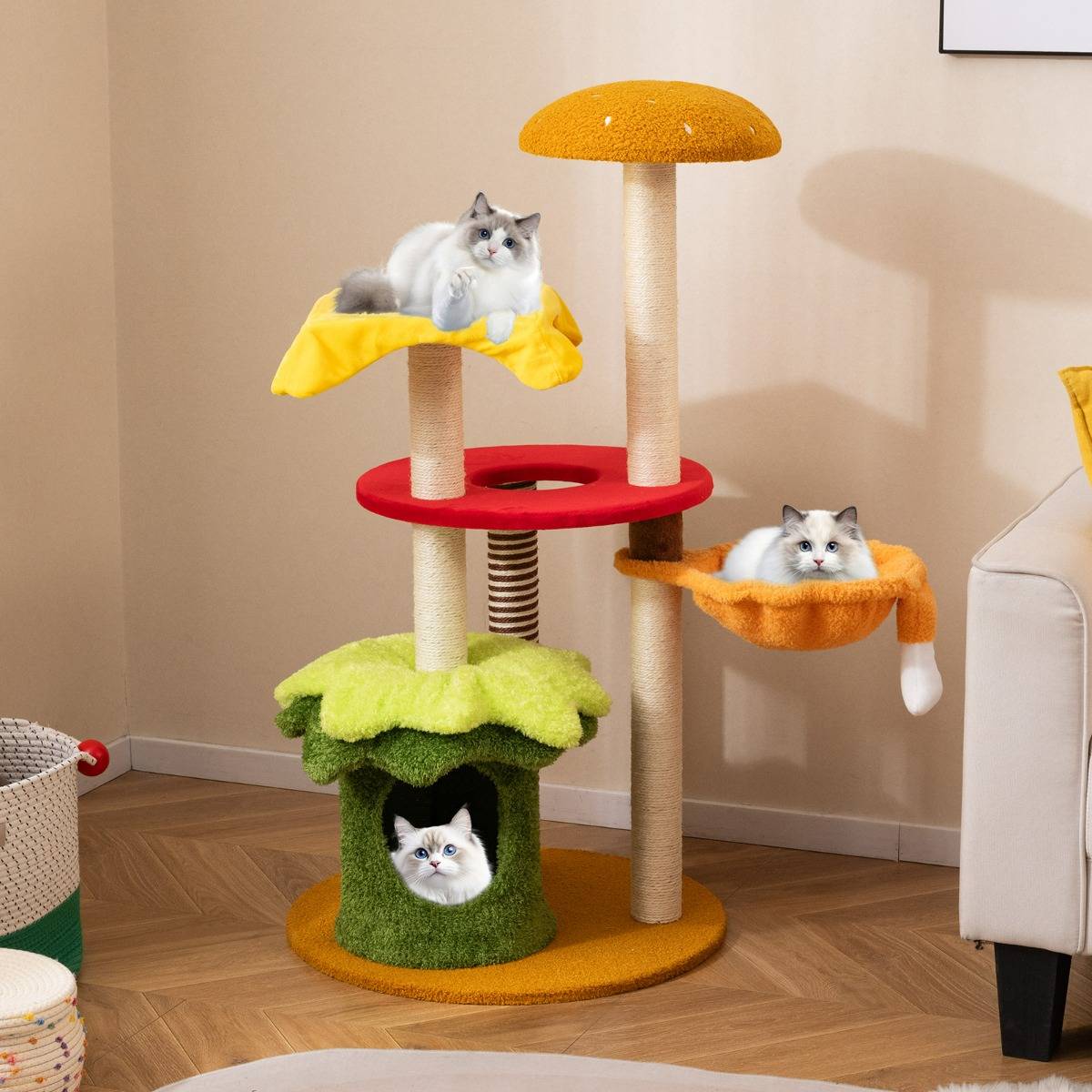 Maison Chic - Arbre à Chat Moderne Tour à Chatons à Plusieurs Niveaux avec Hamac Condo Perchoir Griffoirs - Image 2