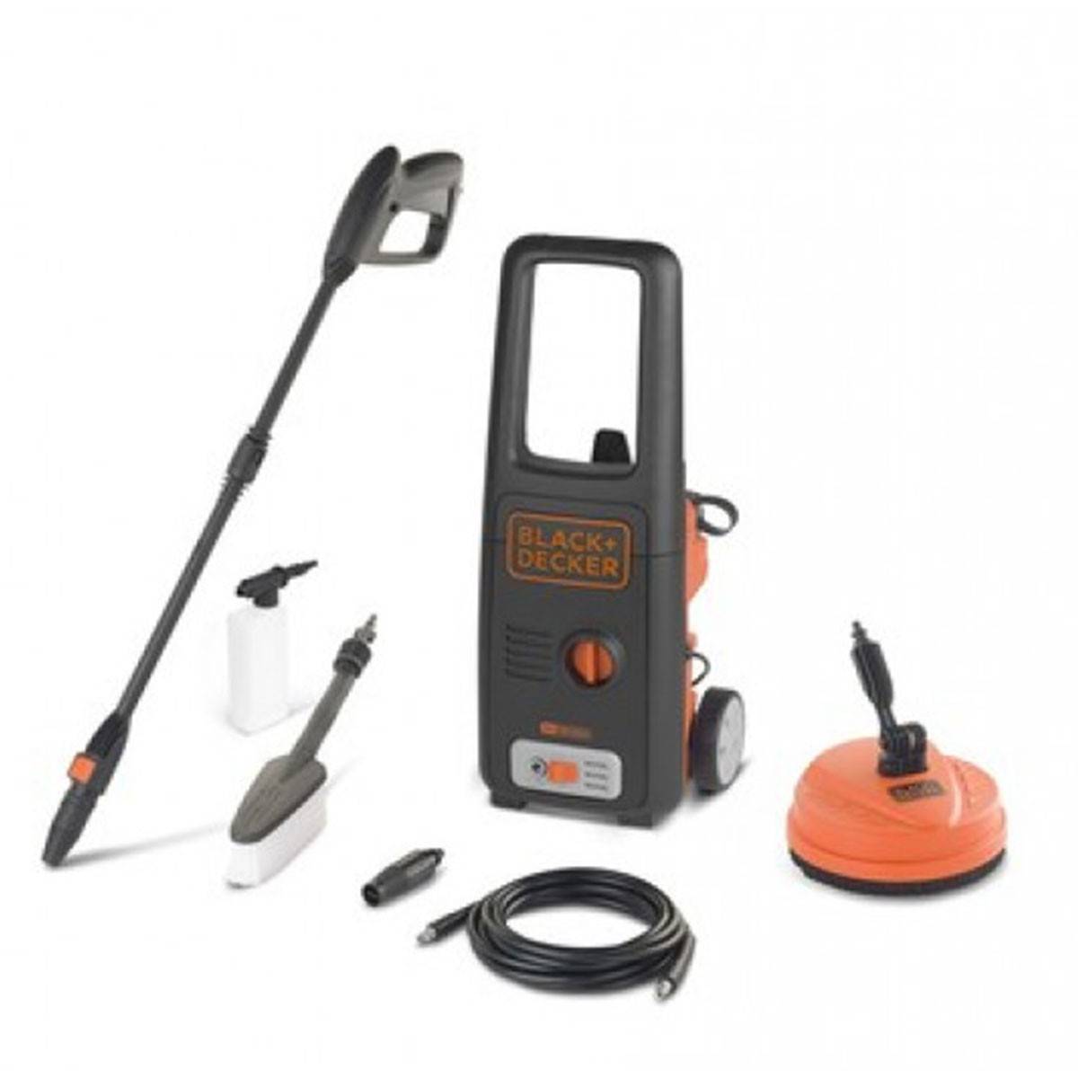 Nettoyeur Haute Pression BLACK & DECKER 1400W COMPLET Enrouleur + Brosse Fixe + Brosse Terrasse 110 bar 390 L/h - Imagen 2