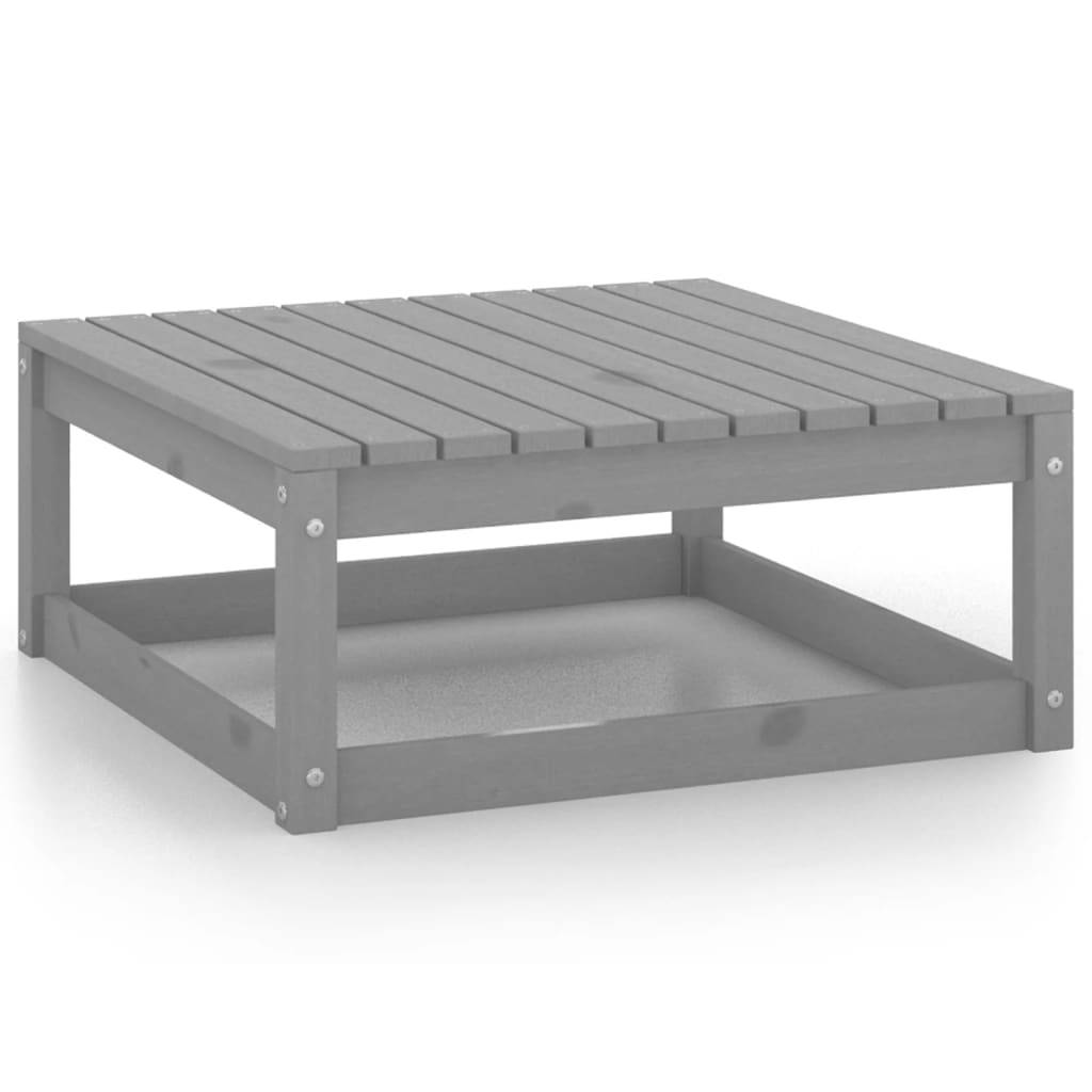 Helloshop26 - Salon de jardin meuble d'extérieur ensemble de mobilier 10 pièces avec coussins gris bois de pin massif - Imagen 4