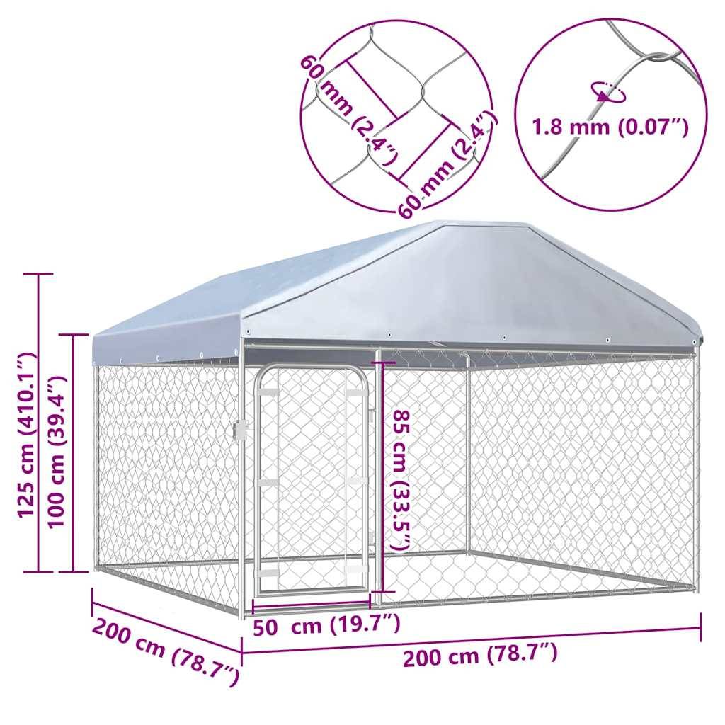 Vidaxl - Chenil extérieur avec toit pour chiens 200 x 200 x 135 cm vidaXL 144493 - Imagen 3