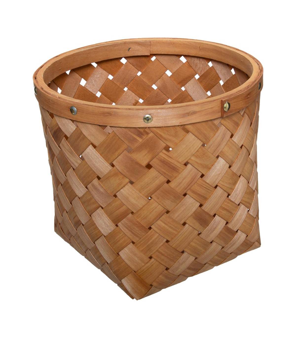 Set de 5 Paniers de rangement rond en Bois Clair - Imagen 4