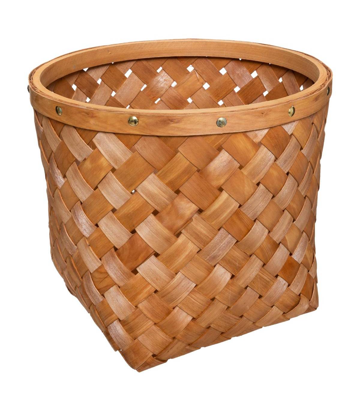 Set de 5 Paniers de rangement rond en Bois Clair - Imagen 3