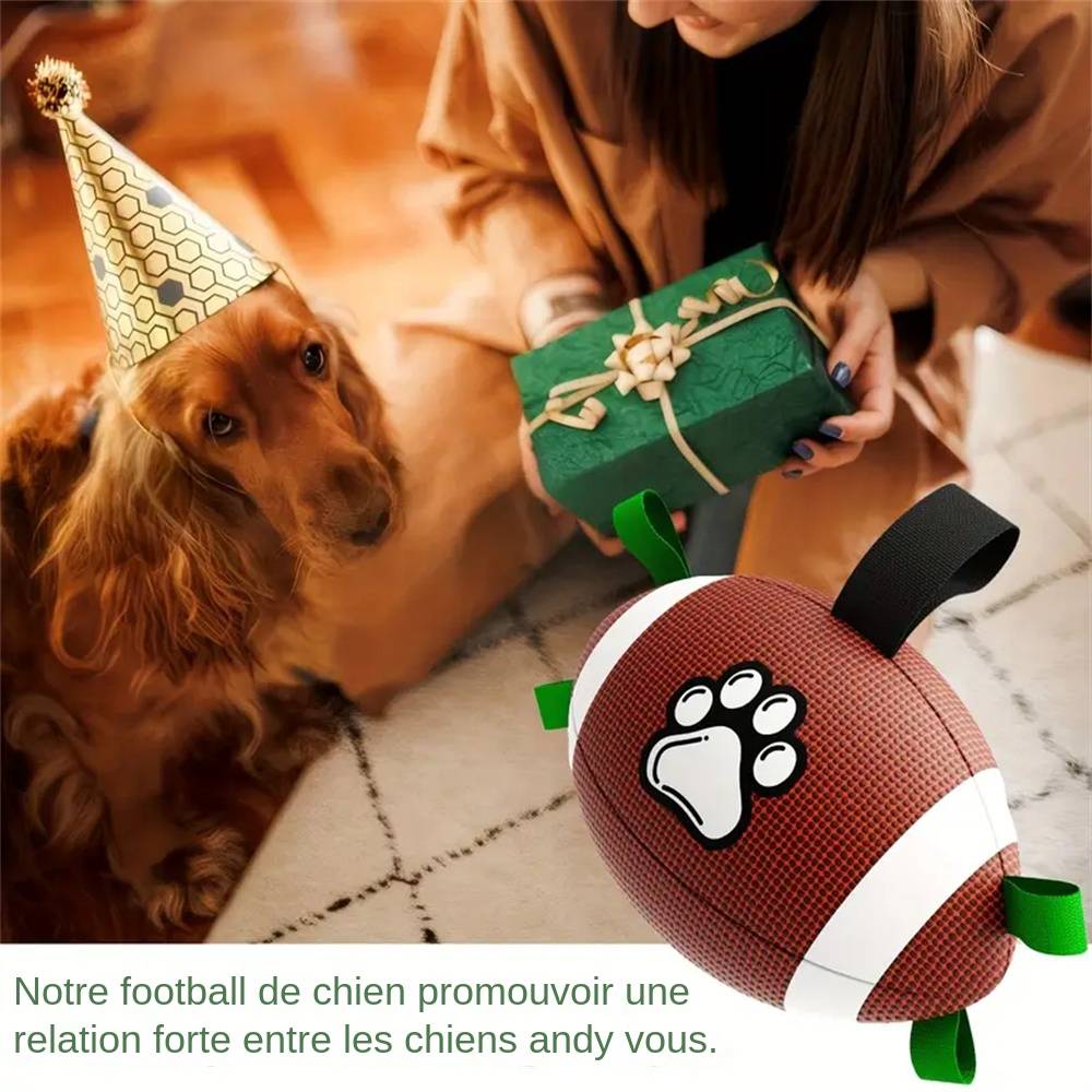 Ballon de football en caoutchouc durable pour chien MCBOSON - Image 5