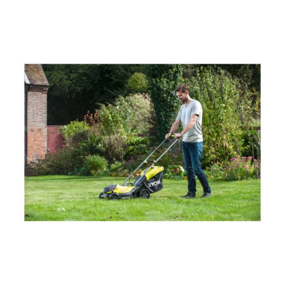 Ryobi - Tondeuse poussée RYOBI 18V One+ RLM18X33B40 - Batterie 4.0Ah - Chargeur - Coupe-bordures OFFERT - Image 3