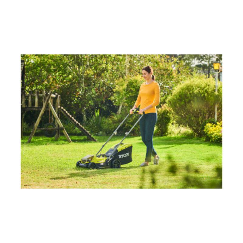 Ryobi - Tondeuse poussée RYOBI 18V One+ RLM18X33B40 - Batterie 4.0Ah - Chargeur - Coupe-bordures OFFERT - Image 5