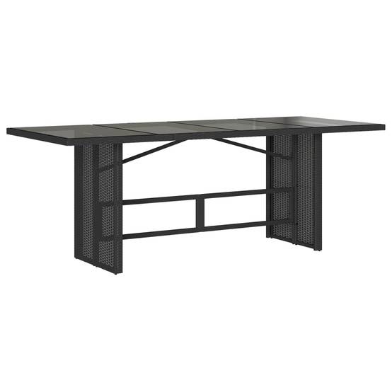 Salon de Jardin Poly Rotin Noir 8 Places, 2 Fauteuils avec Repose-pieds, Table 190x80cm, Coussins Noirs – ComfortXL Outdoor Living - Image 10