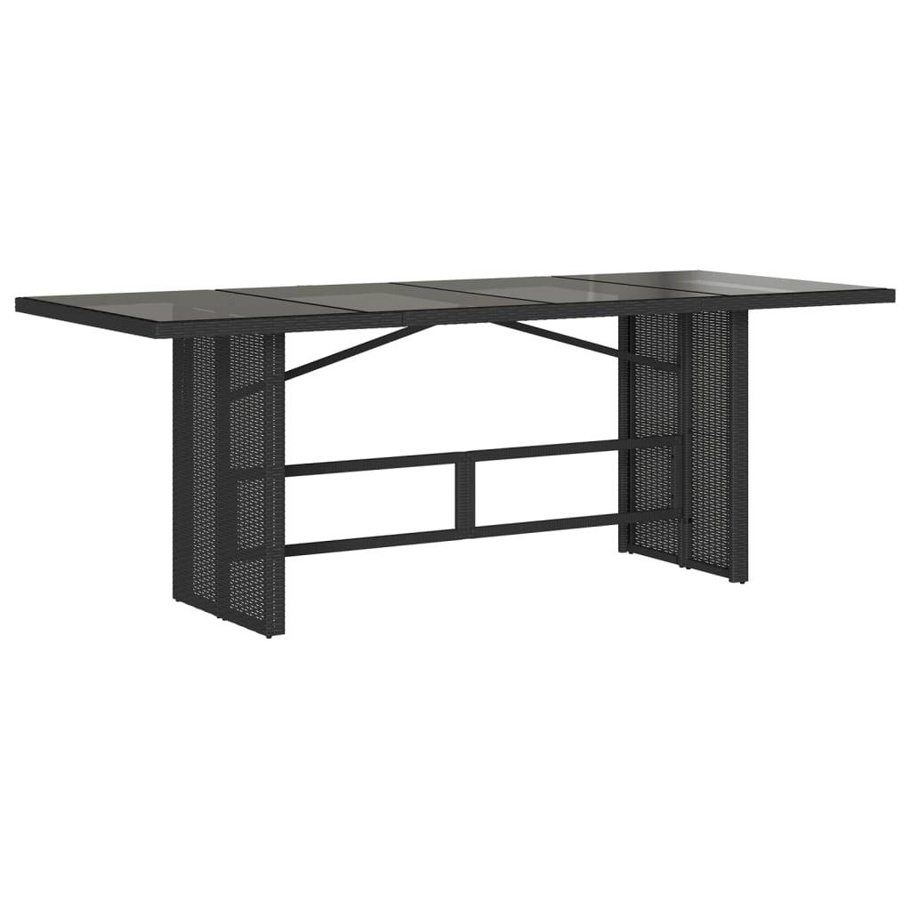 Salon de Jardin Poly Rotin Noir 8 Places, 2 Fauteuils avec Repose-pieds, Table 190x80cm, Coussins Noirs – ComfortXL Outdoor Living - Image 10