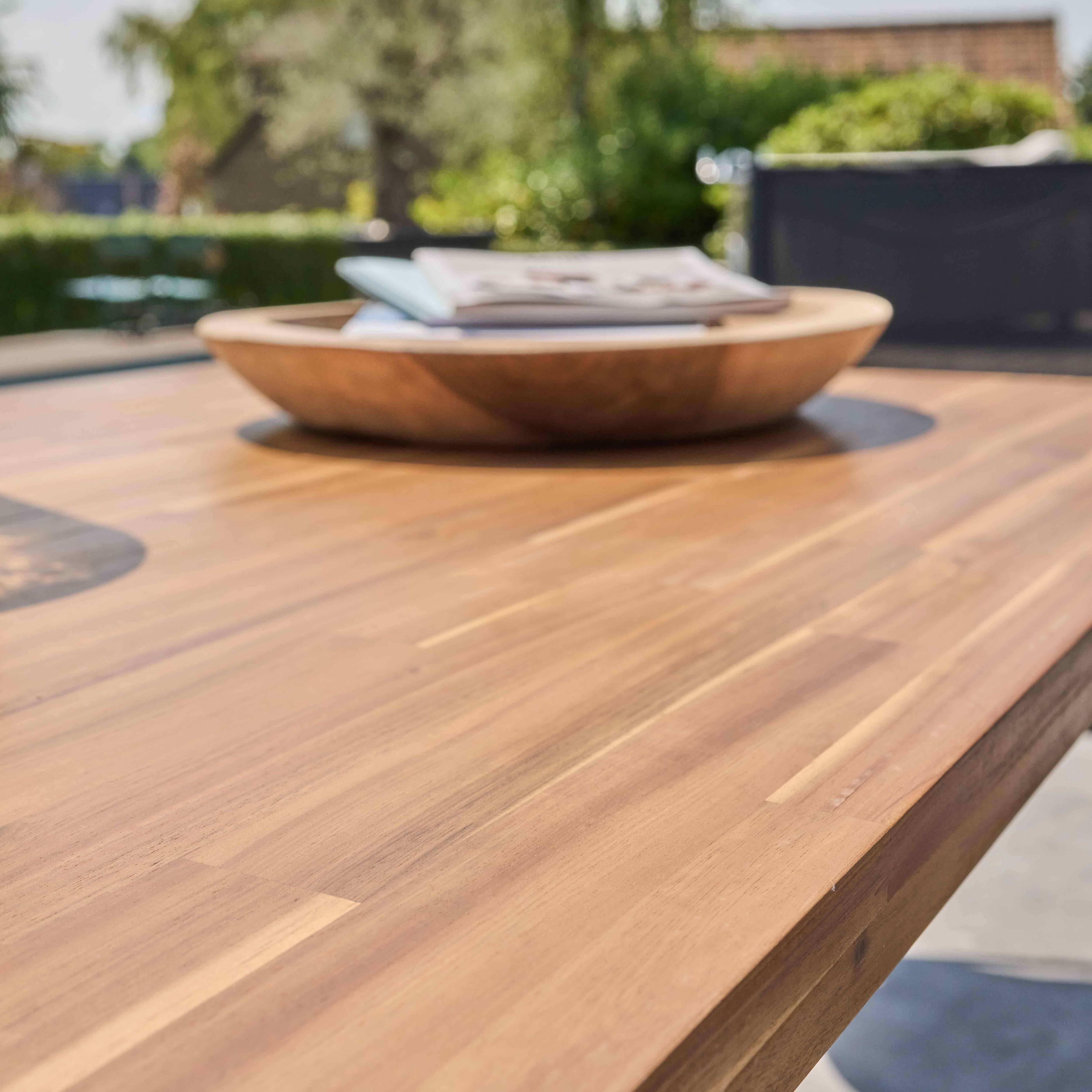 Oviala - Table de jardin en acacia et aluminium avec 10 fauteuils Stella - Oviala - Imagen 5
