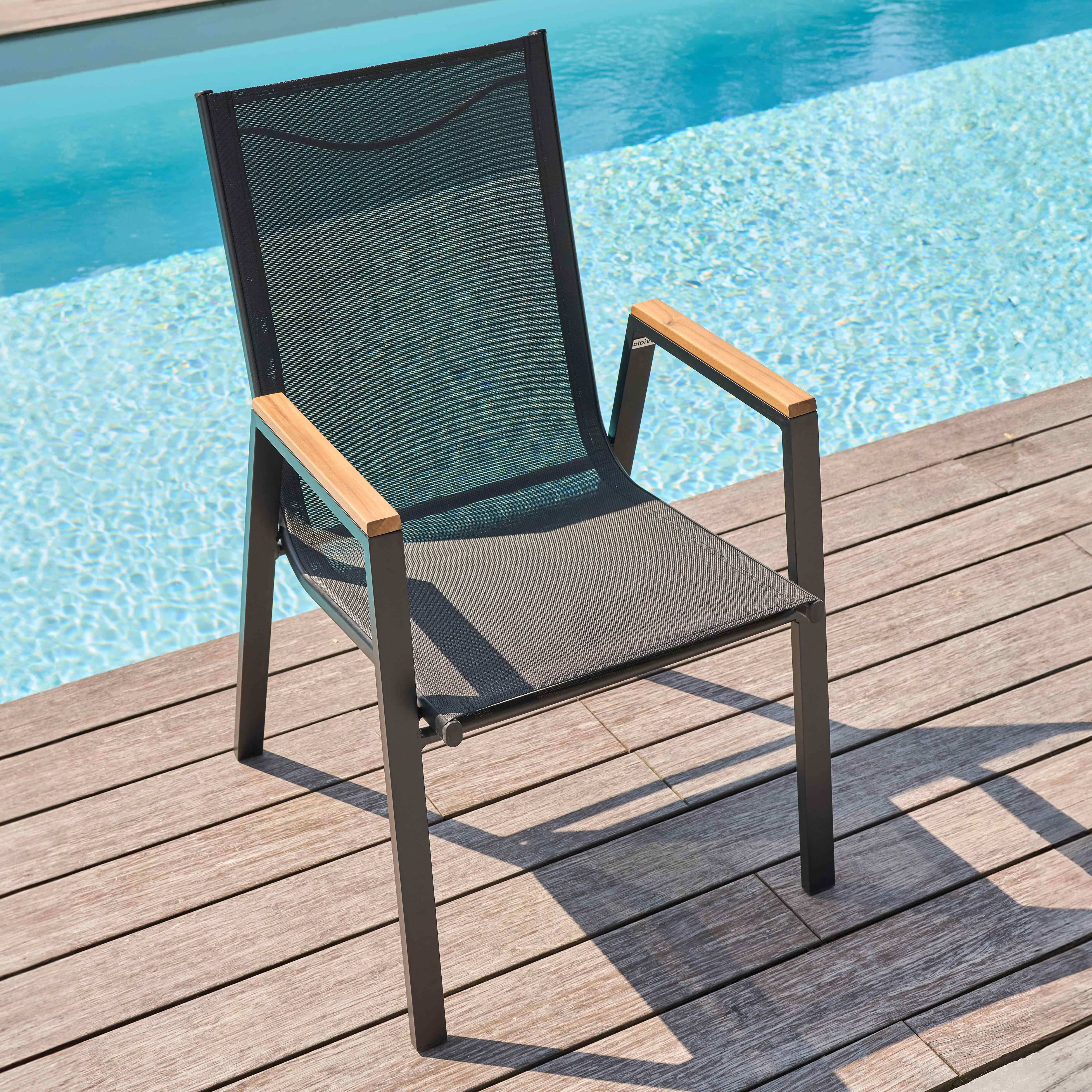 Oviala - Table de jardin en acacia et aluminium avec 10 fauteuils Stella - Oviala - Imagen 4