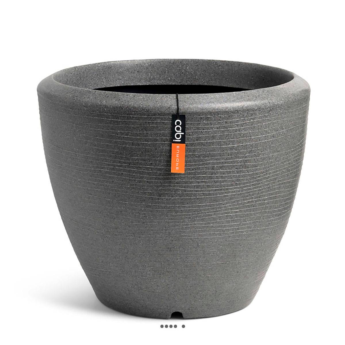 Artificielles - Pot évasé granite en plastique moderne H 25 x D 34 cm Gris - dimhaut: H 25 cm - couleur: Gris ciment - Imagen 1