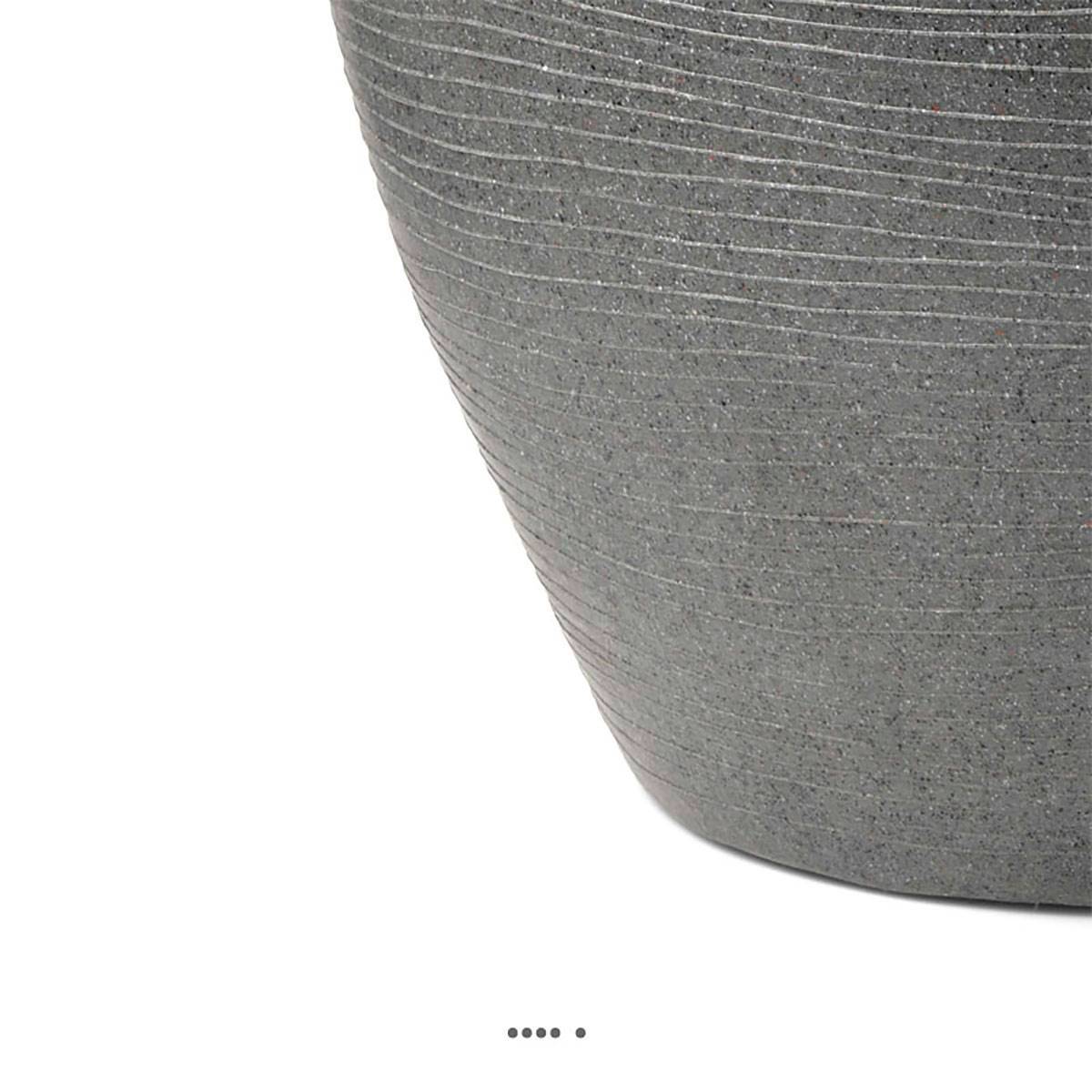 Artificielles - Pot évasé granite en plastique moderne H 25 x D 34 cm Gris - dimhaut: H 25 cm - couleur: Gris ciment - Imagen 3