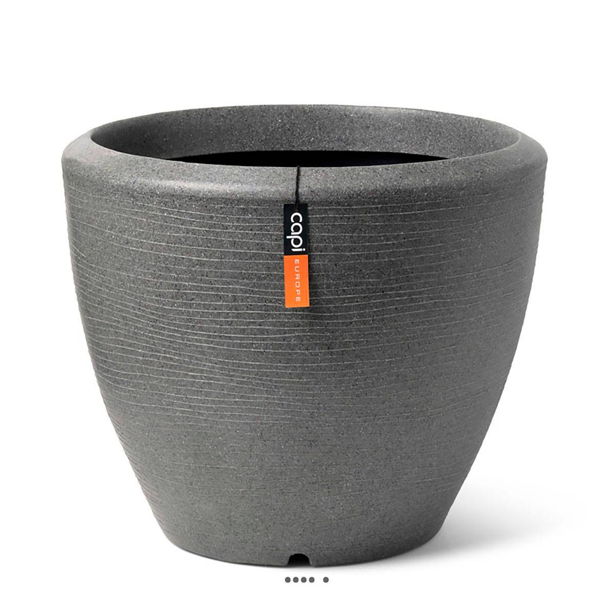 Artificielles - Pot évasé granite en plastique moderne H 25 x D 34 cm Gris - dimhaut: H 25 cm - couleur: Gris ciment - Imagen 2