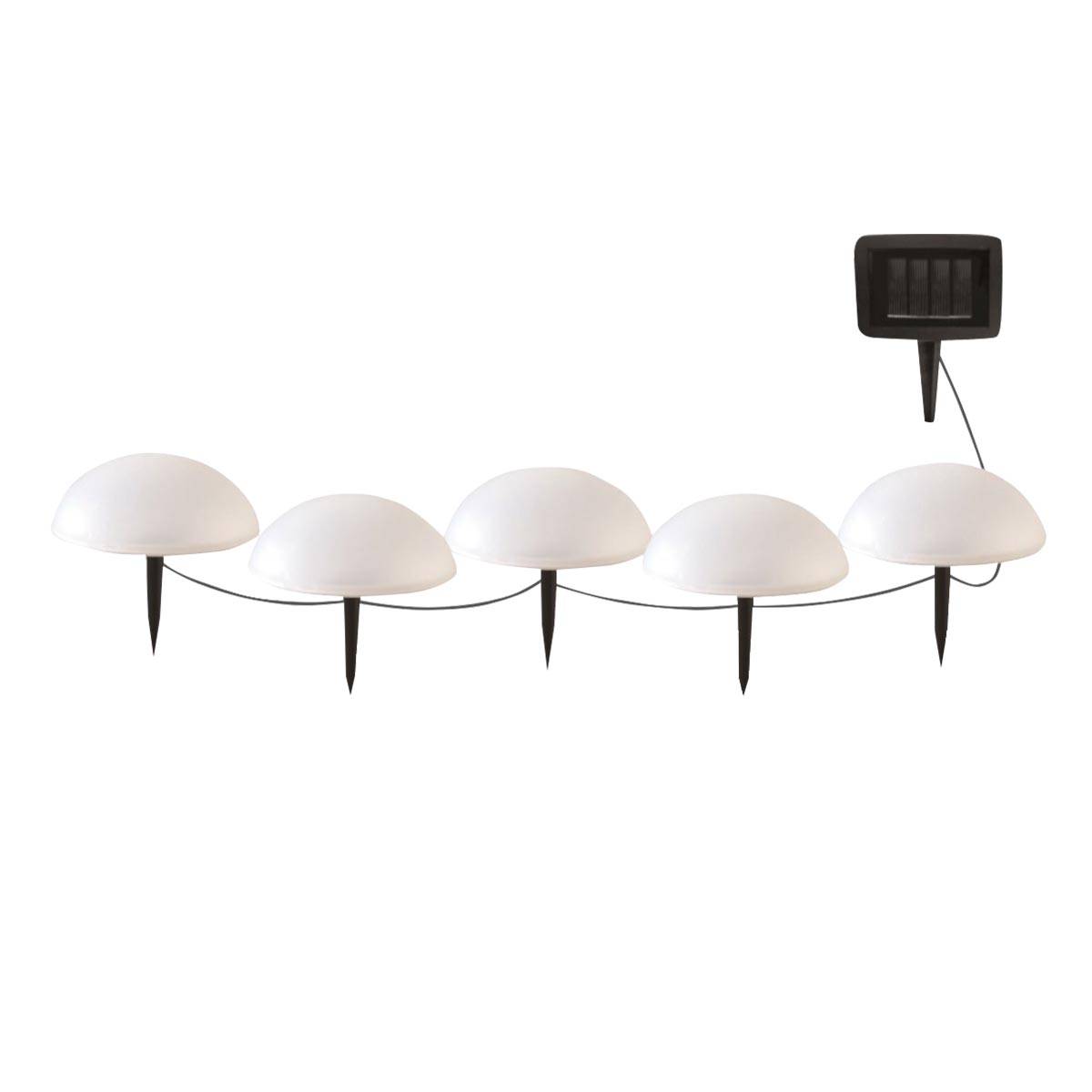 Lumisky - 5 Demi boules solaires à piquer HALF MOON D15cm - Imagen 1