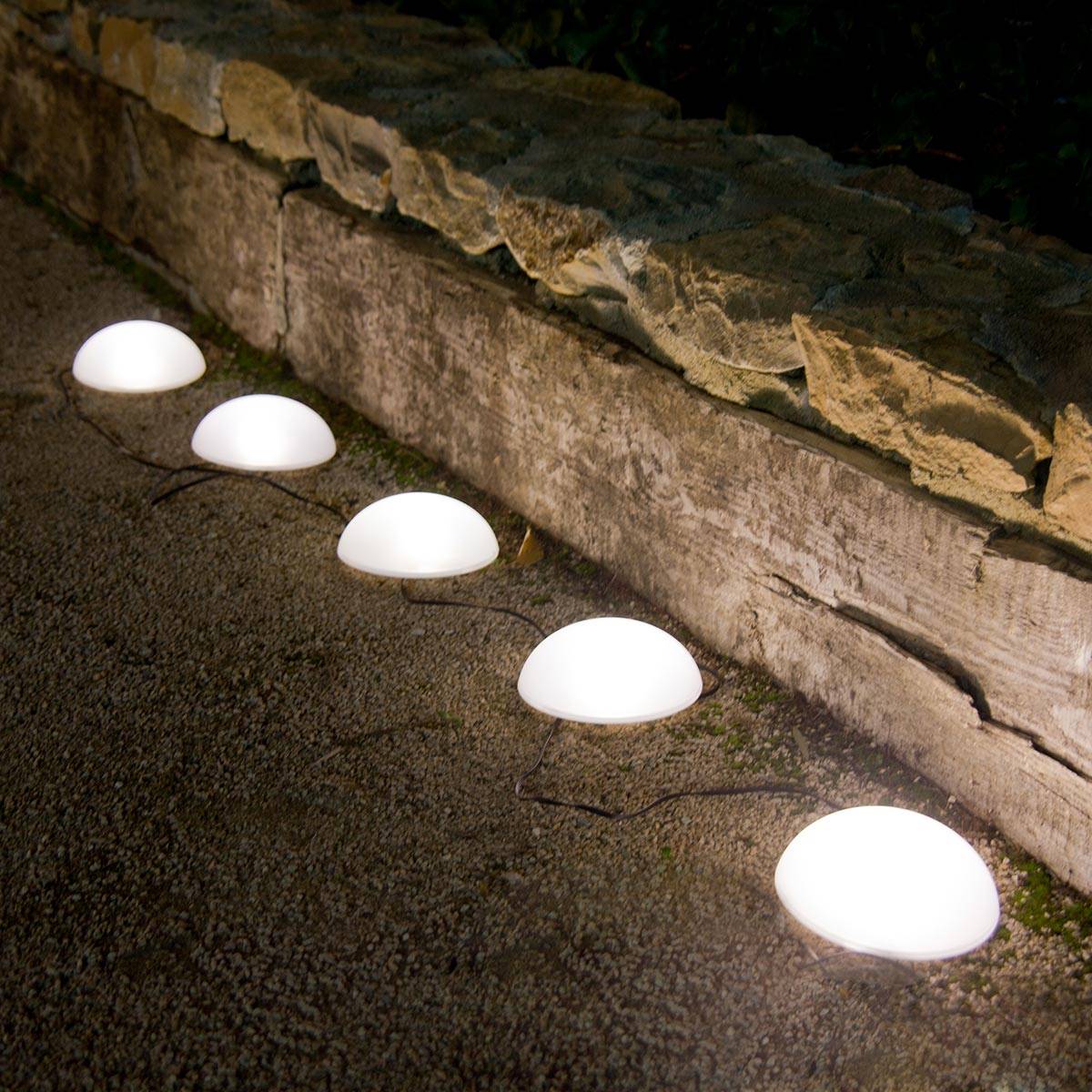 Lumisky - 5 Demi boules solaires à piquer HALF MOON D15cm - Imagen 3